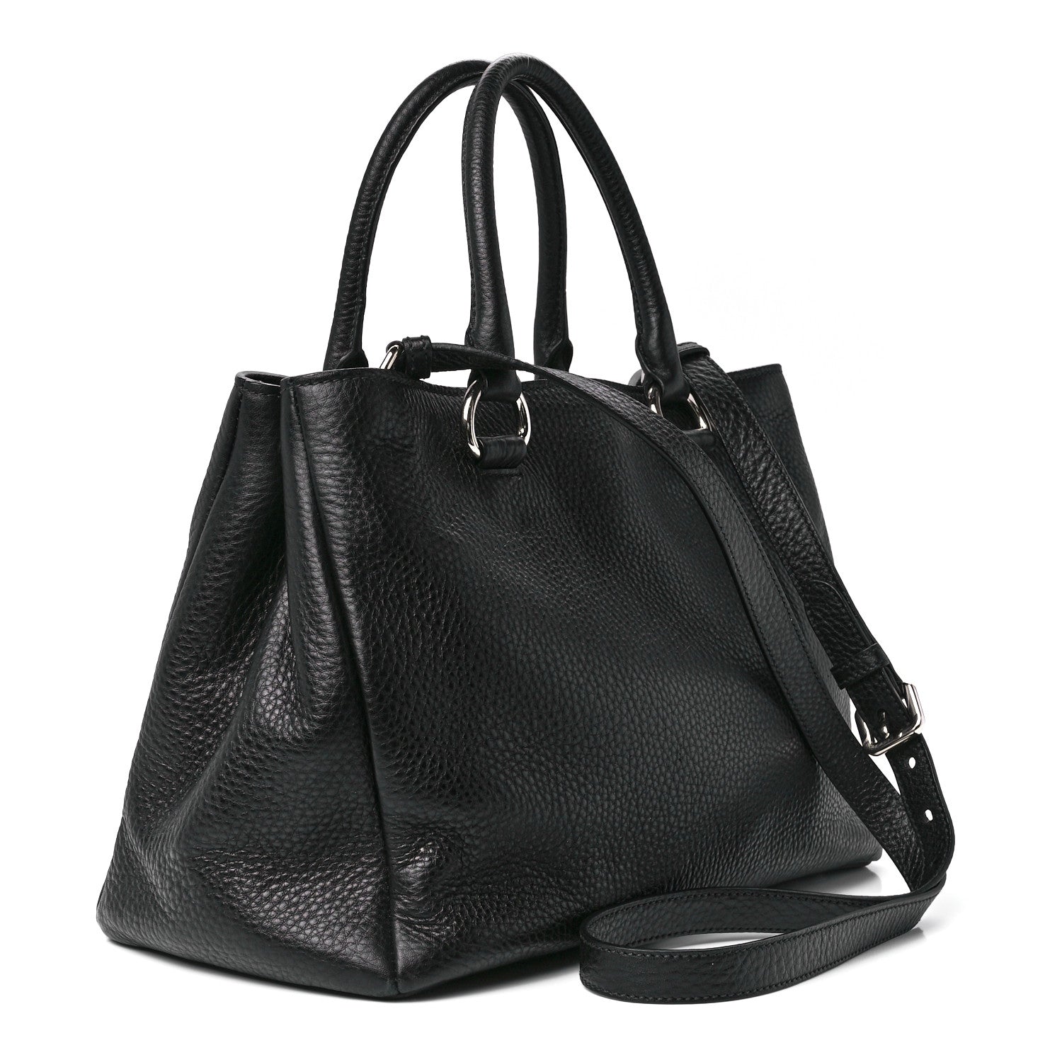 Prada Vitello Daino Tote Black 3 of 12