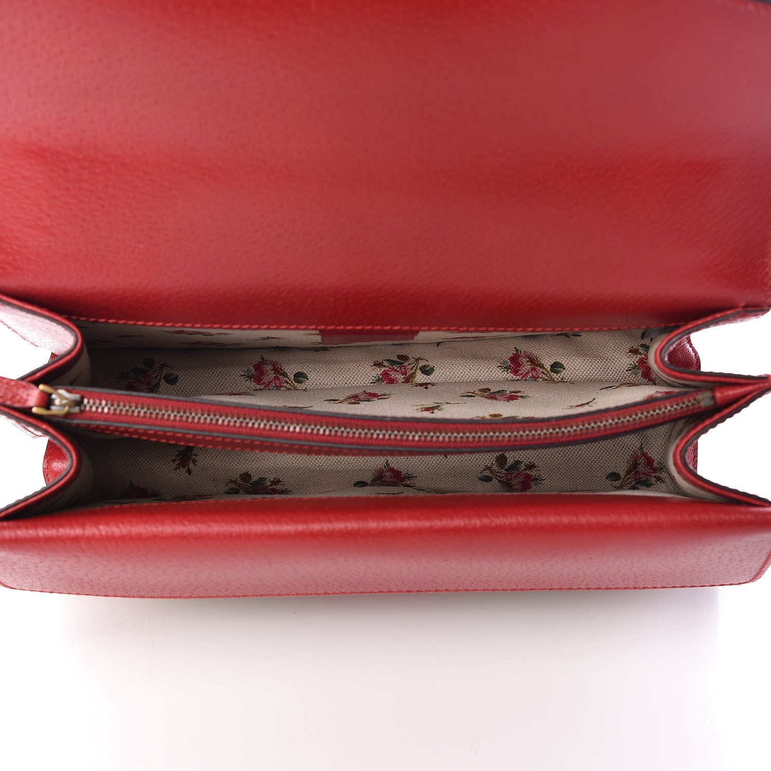 Gucci Calfskin Web Floral Embroidered Small Dionysus Shoulder Bag Hibiscus Red 5 of 12