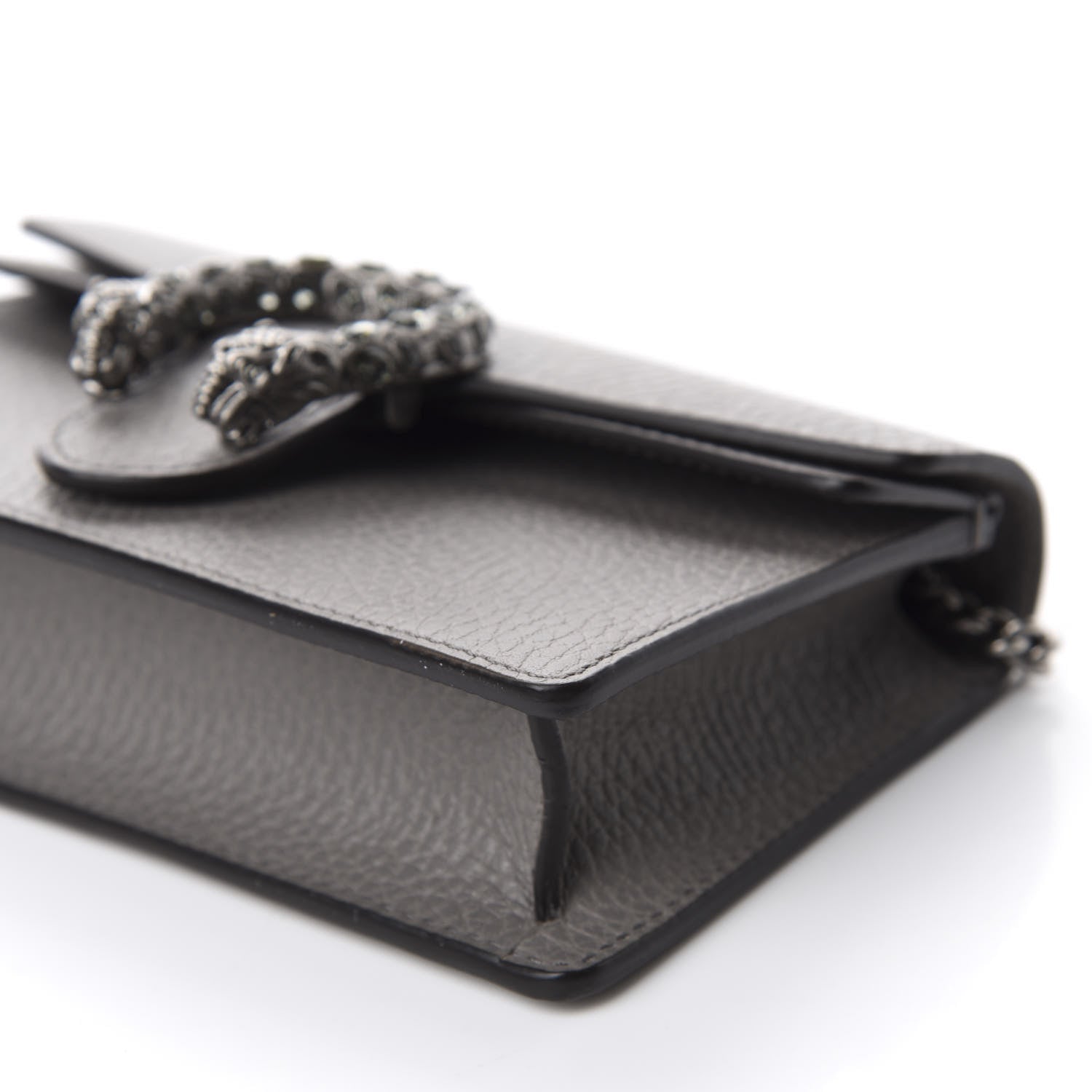 Gucci Dollar Calfskin Crystal Super Mini Dionysus Shoulder Bag Dusty Grey Black Diamond 7 of 10