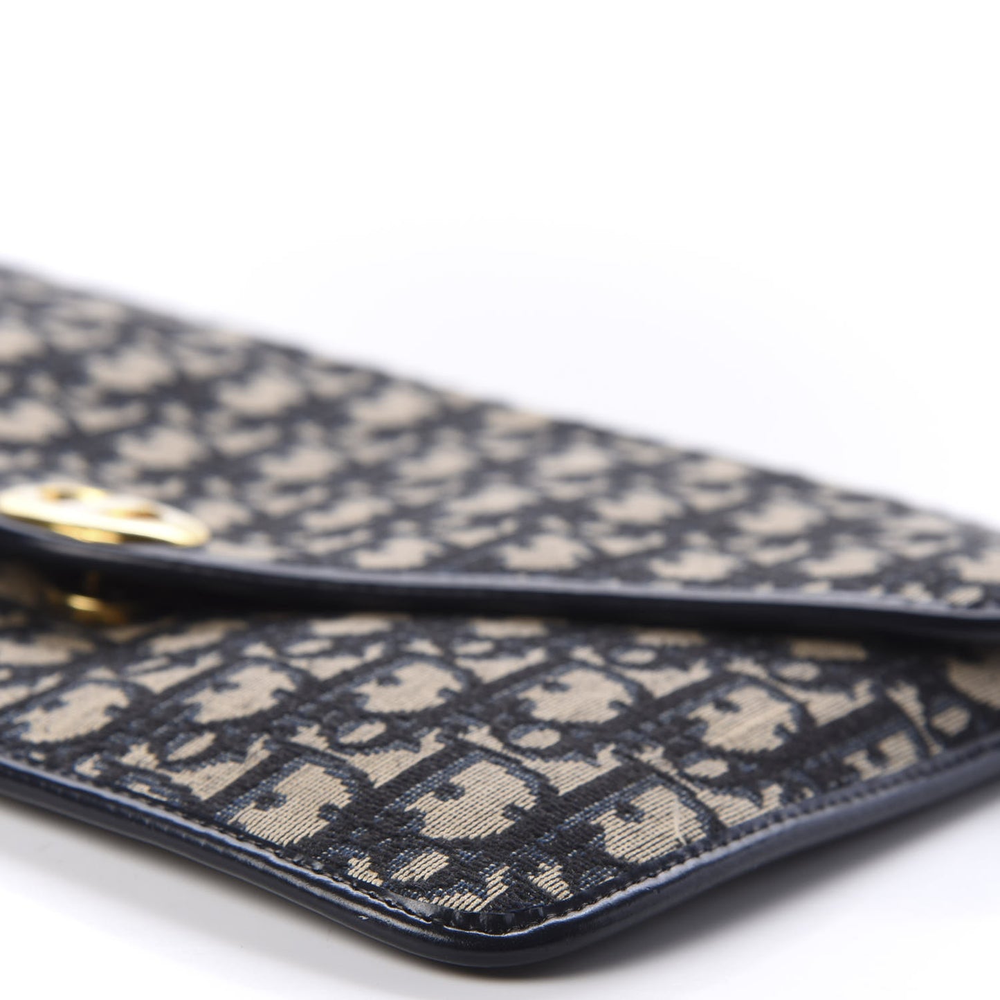 Monogram Envelope Flap Clutch Navy Blue