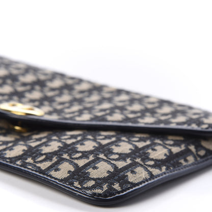 Christian Dior Monogram Envelope Flap Clutch Navy Blue 6 of 8