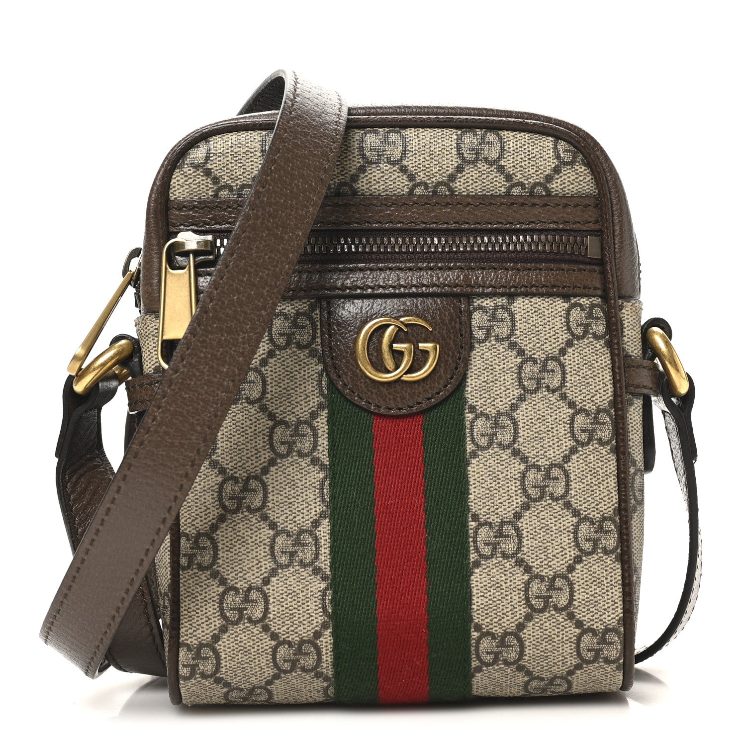 Gucci GG Supreme Monogram Web Mini Ophidia Messenger Brown 8 of 10