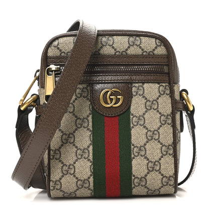 Gucci GG Supreme Monogram Web Mini Ophidia Messenger Brown 8 of 10