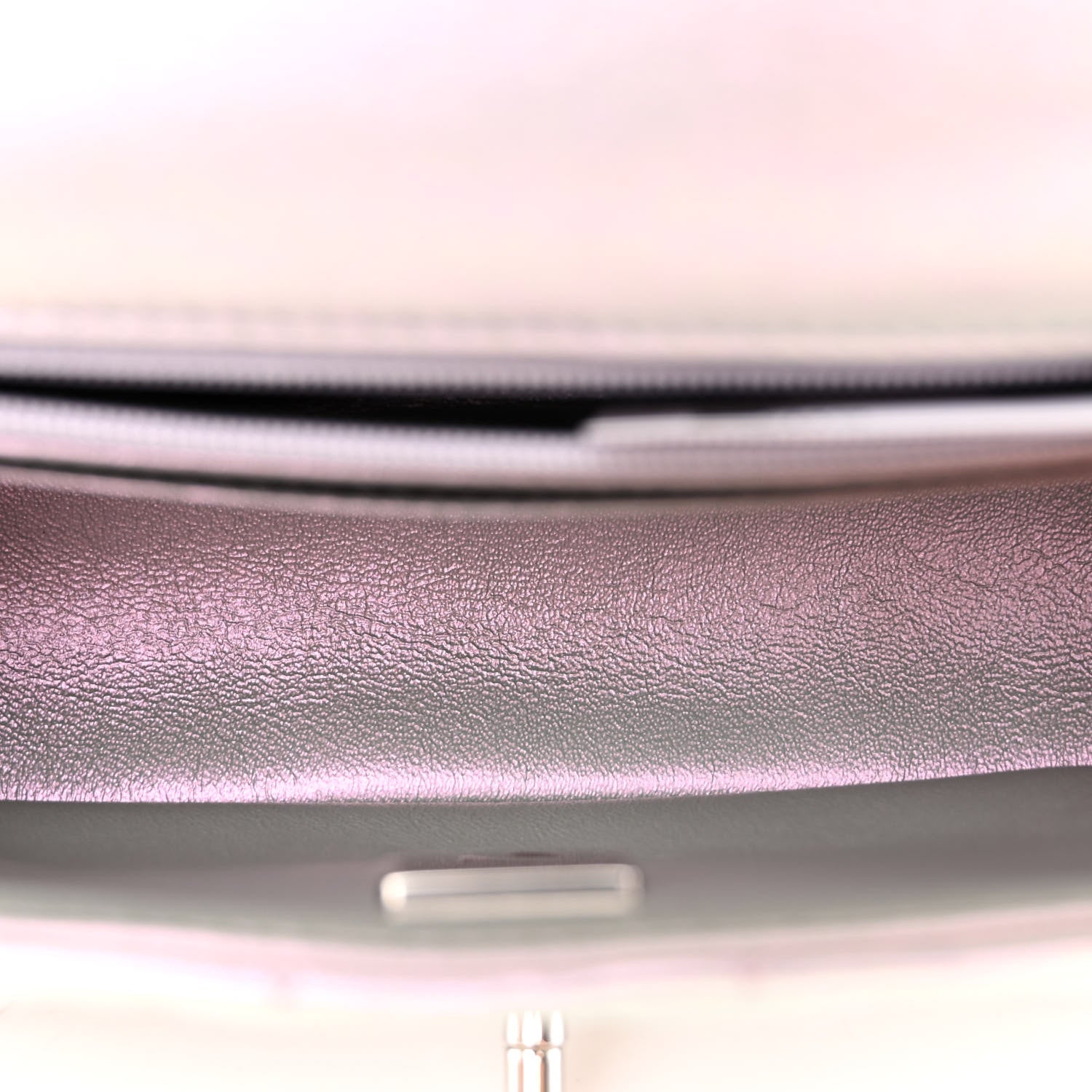 Chanel Iridescent Calfskin Quilted Mini Rectangular Flap Light Purple 5 of 10