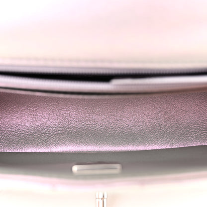 Chanel Iridescent Calfskin Quilted Mini Rectangular Flap Light Purple 5 of 10