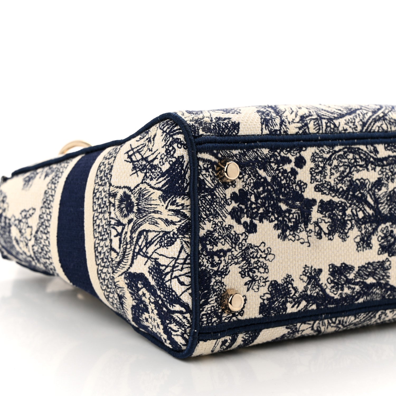 Christian Dior Toile de Jouy Embroidered Medium Lady D-Lite Navy 9 of 10