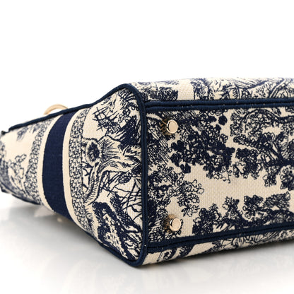 Christian Dior Toile de Jouy Embroidered Medium Lady D-Lite Navy 9 of 10