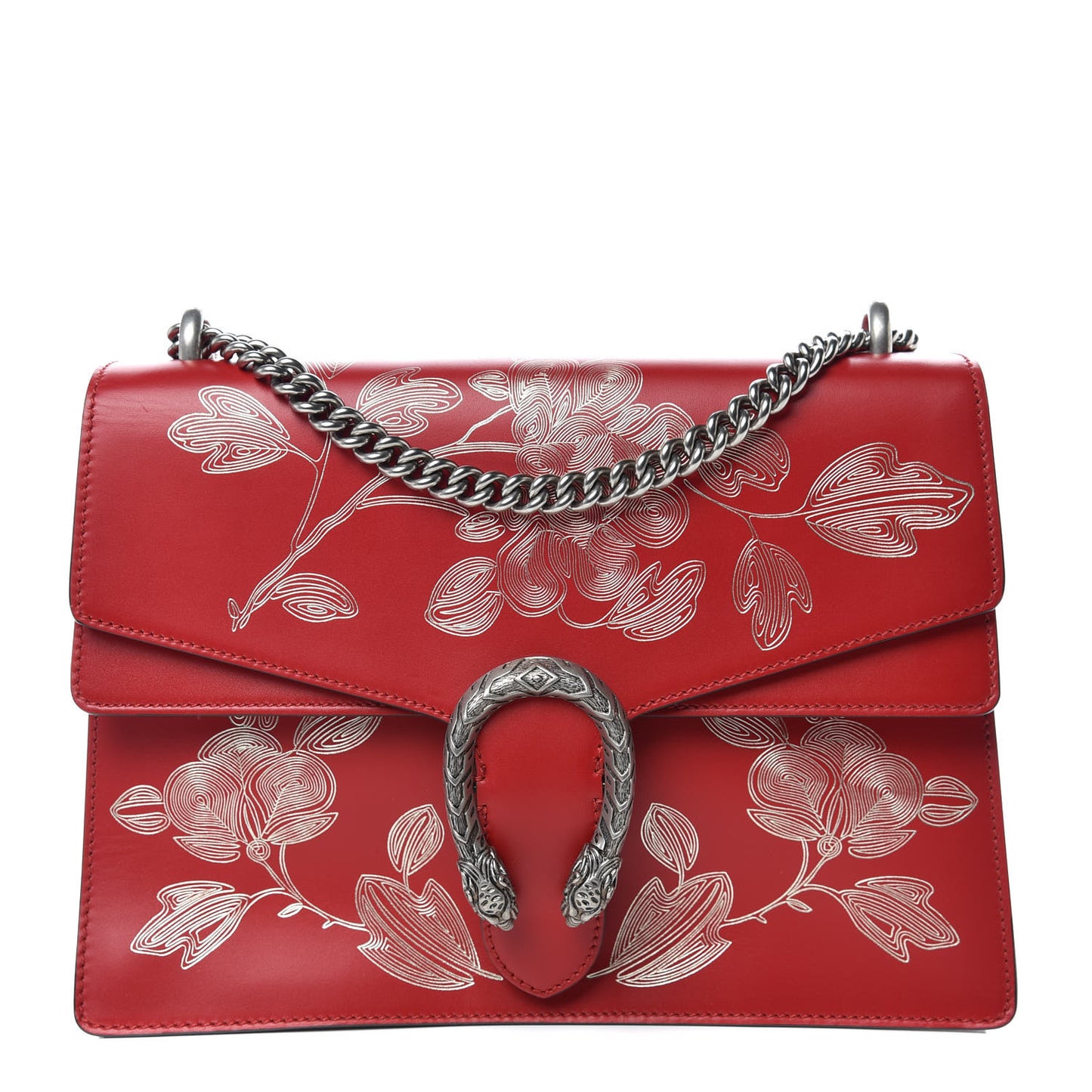 Calfskin Chinese New Year Medium Dionysus Shoulder Bag Hibiscus Red