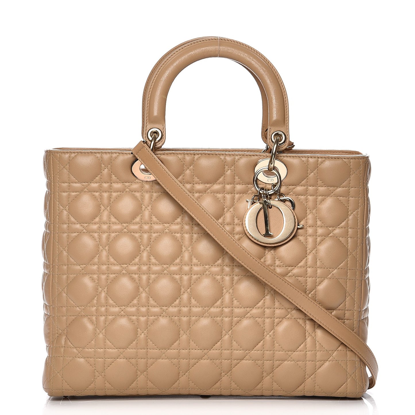 Lambskin Cannage Large Lady Dior Beige