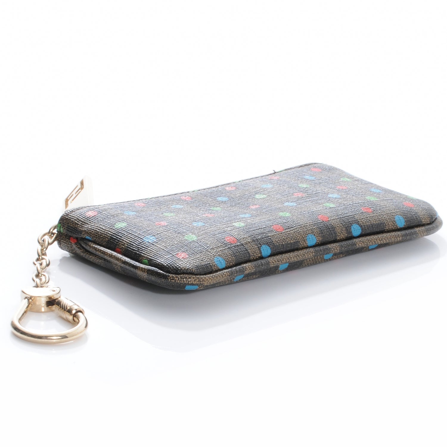 Fendi Zucca Spalmati Polka Dot Coin Pouch Key Case Tobacco Multicolor 4 of 7