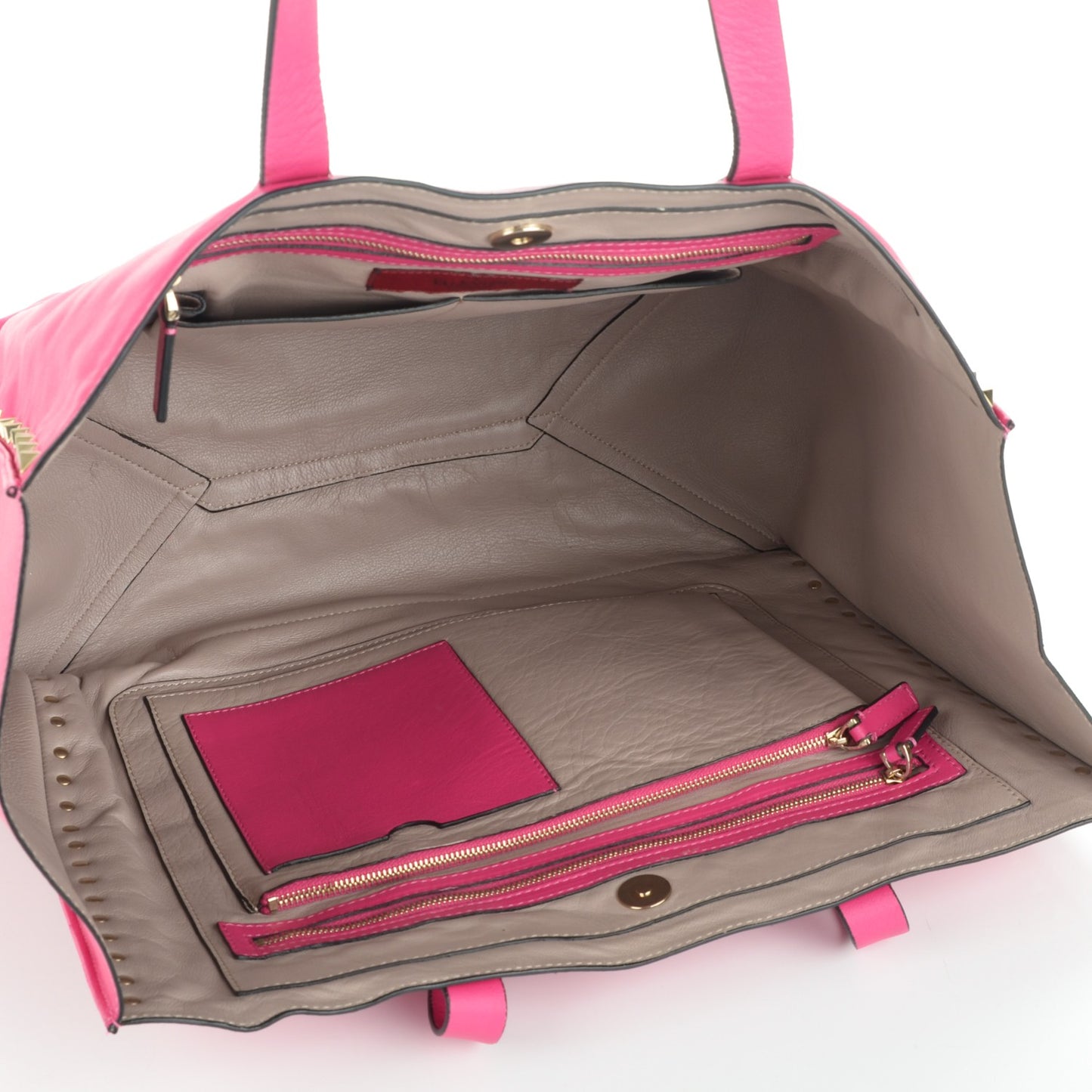 Nappa Medium Rockstud Soft Tote Pop Fuxia