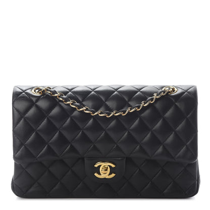 Chanel Lambskin Quilted Medium Double Flap Black 1 of 9