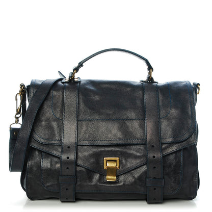 Proenza Schouler Lambskin Large PS1 Satchel Midnight 1 of 12