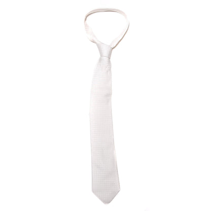 Hermes Mens Silk Printed Faconnee H Neck Tie White 1 of 4