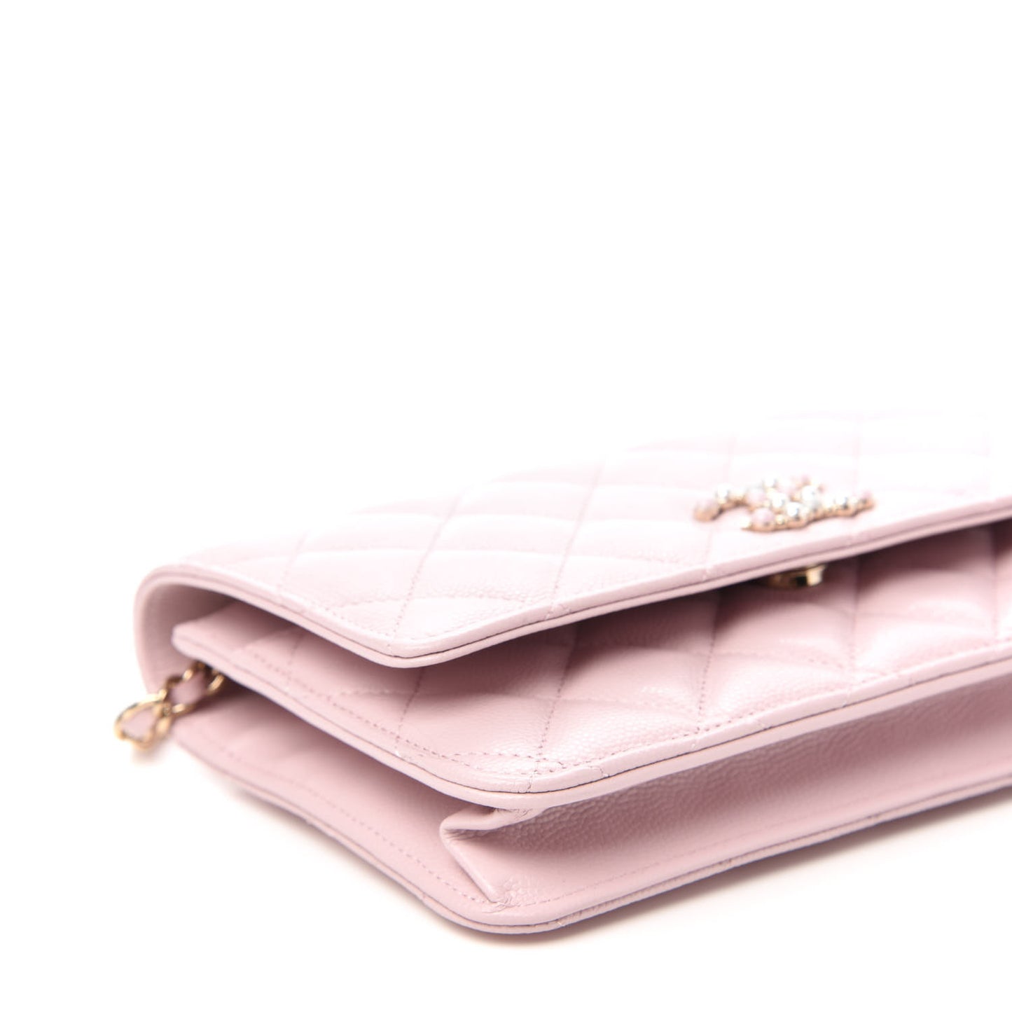 Caviar Quilted Coco Candy Wallet On Chain WOC Light Pink