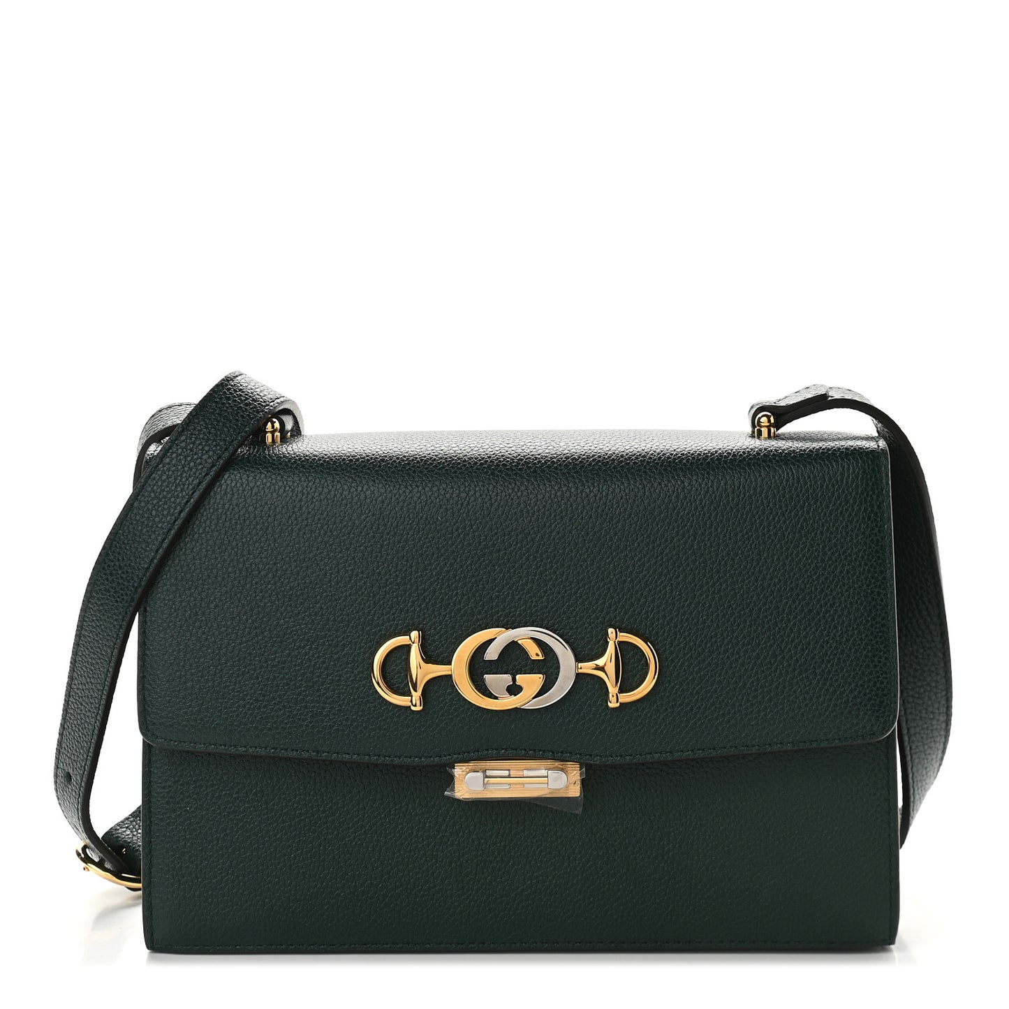Grainy Calfskin Small Zumi Shoulder Bag Vintage Green