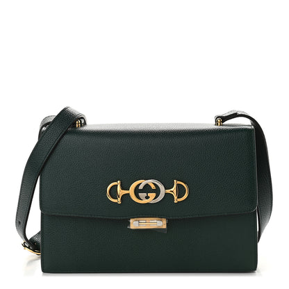 Gucci Grainy Calfskin Small Zumi Shoulder Bag Vintage Green 1 of 9