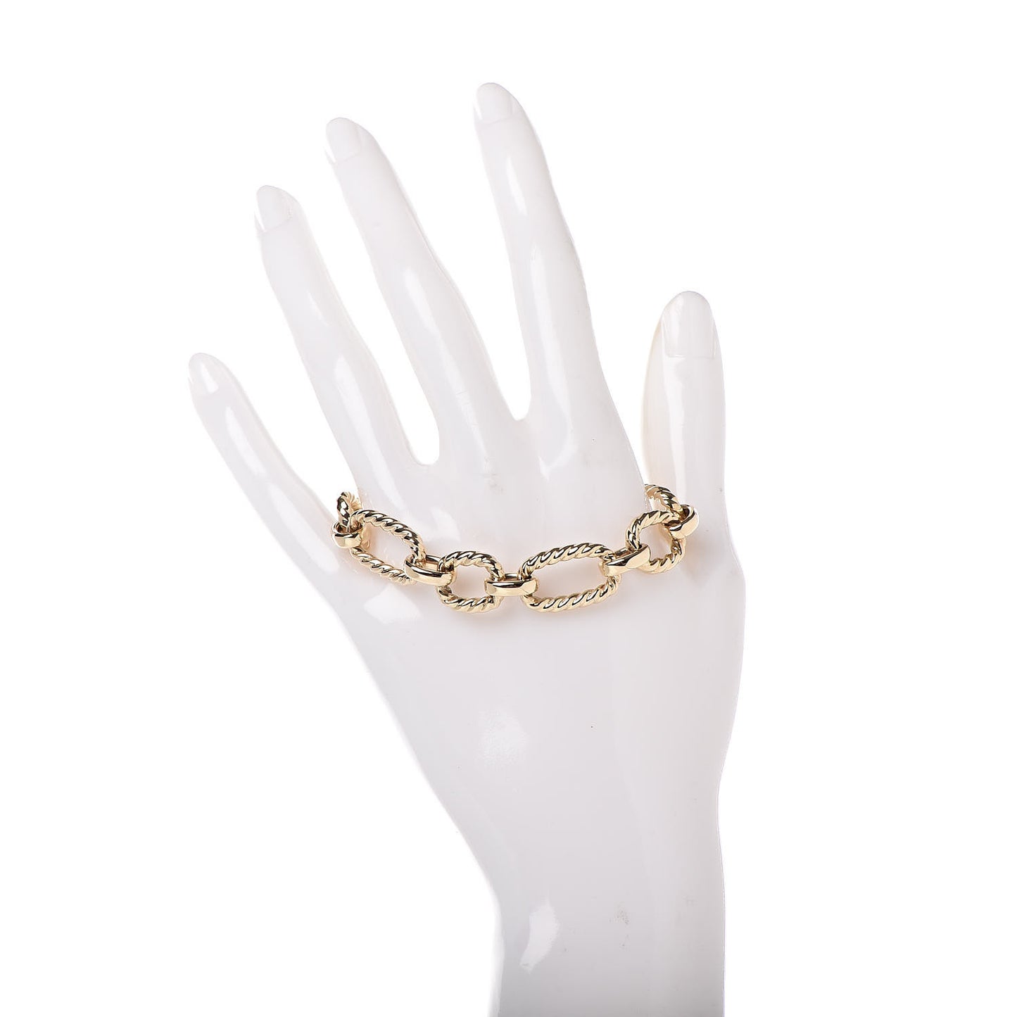 18K Yellow Gold Diamond 12.5mm Cushion Link Bracelet