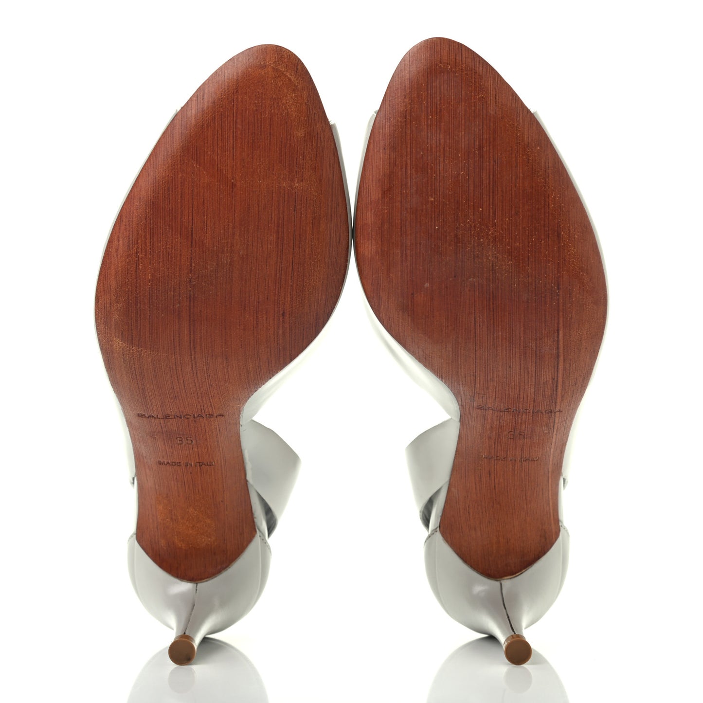 Calfskin Cutout Peep Toe Pumps 35 White
