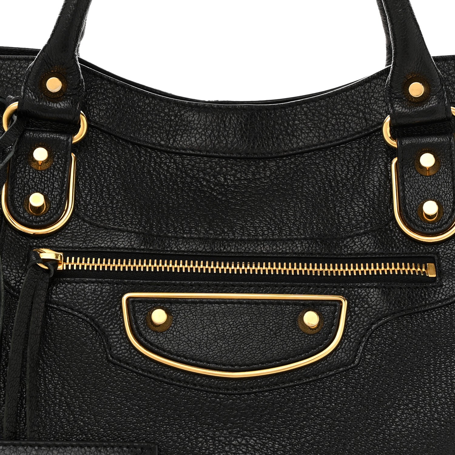 Balenciaga Chevre Gold Metallic Edge Hardware City Black 8 of 11