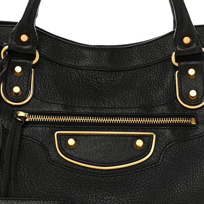 Balenciaga Chevre Gold Metallic Edge Hardware City Black 8 of 11