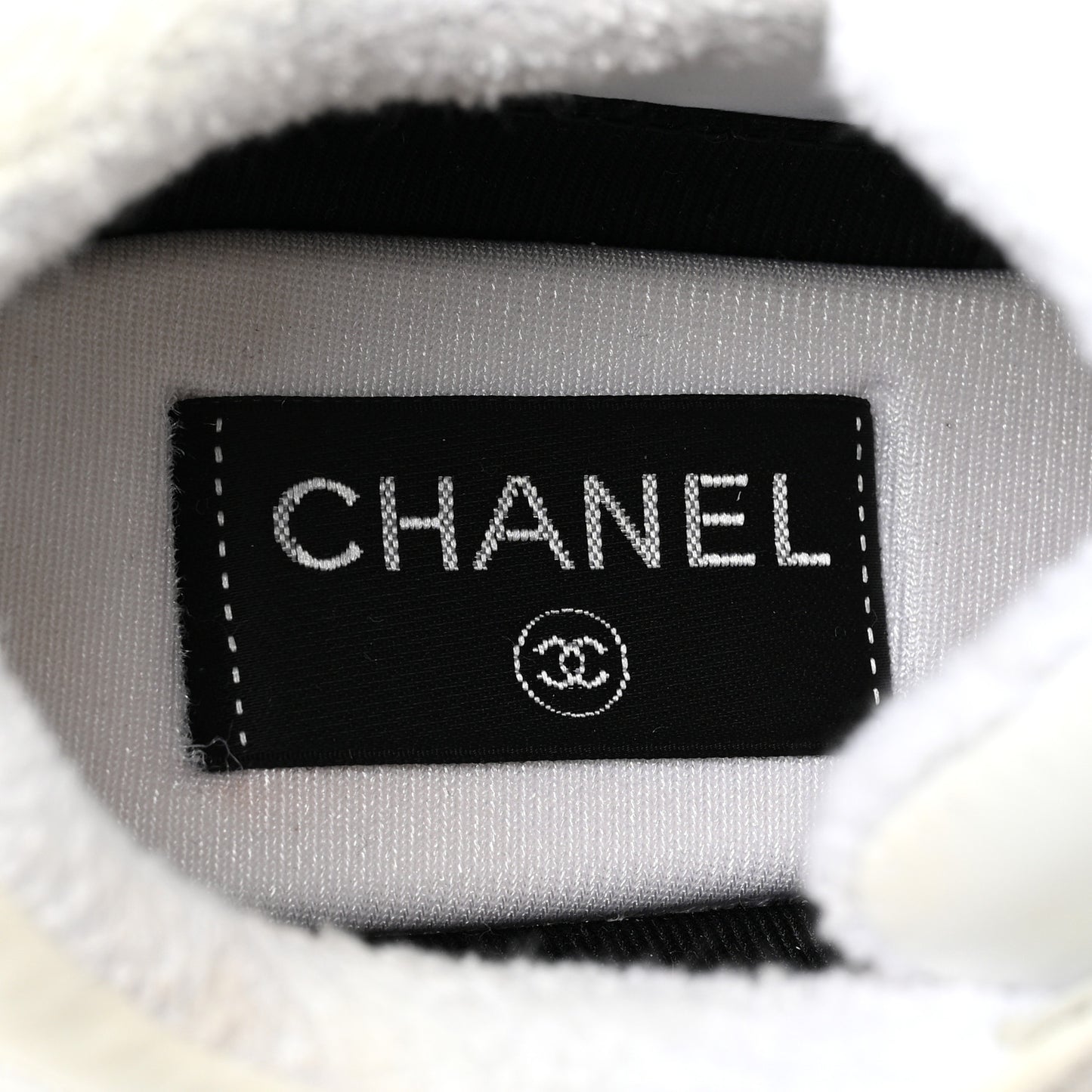 Suede Calfskin Fabric CC Sneakers 38 White