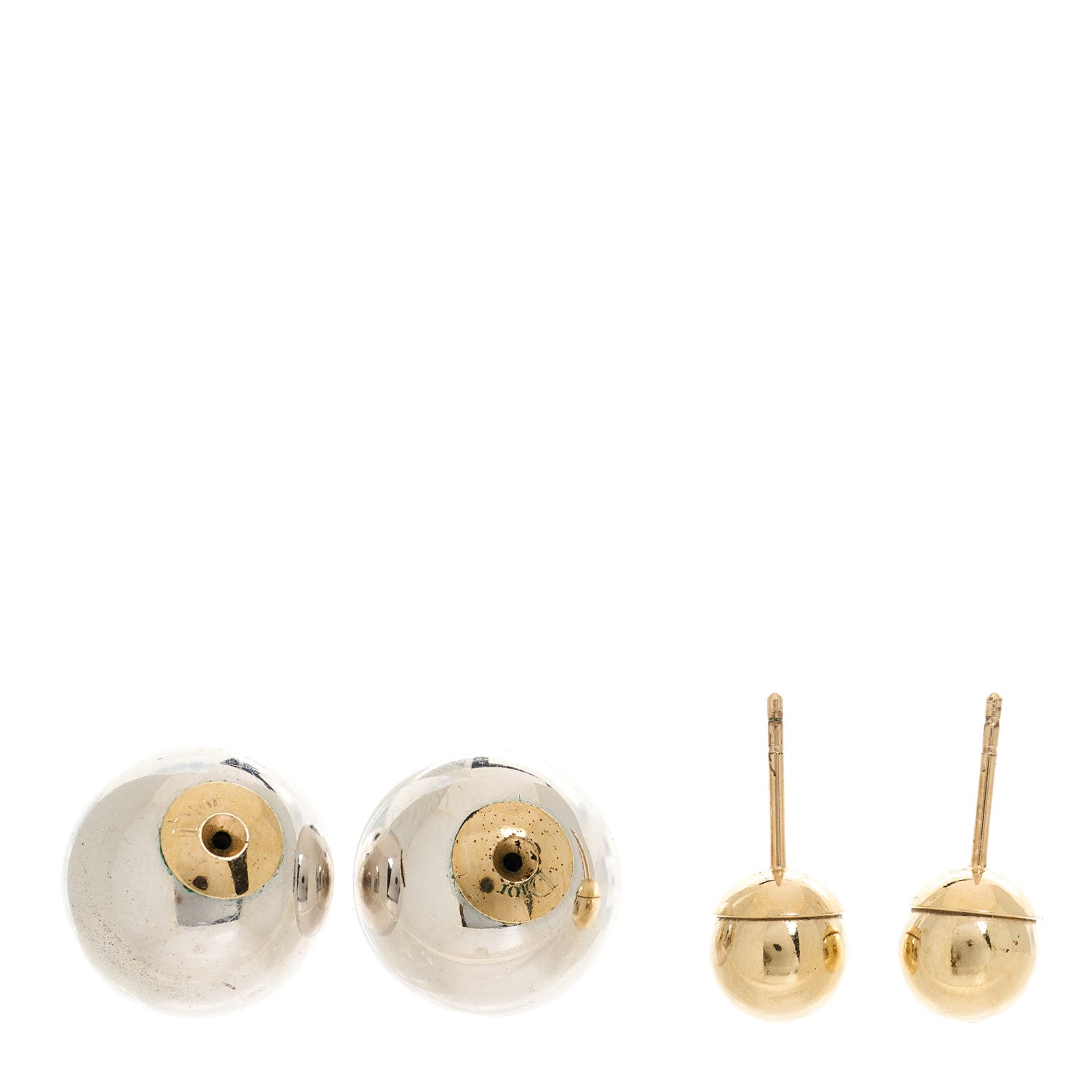 Christian Dior Mise En Dior Tribal Earrings Silver Gold 3 of 4