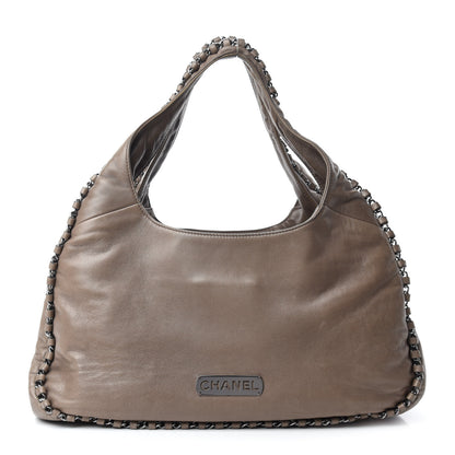 Chanel Lambskin Chain Hobo Grey 1 of 10