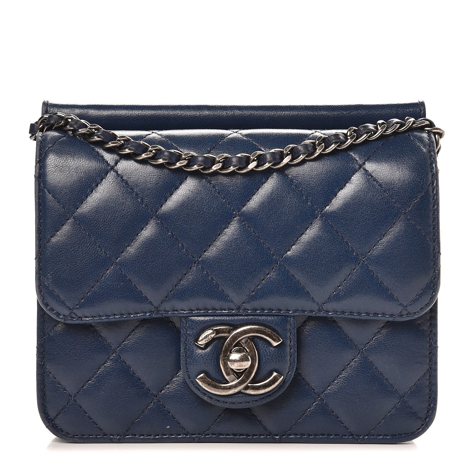 Chanel Lambskin Quilted Mini Crossing Times Flap Blue 1 of 9