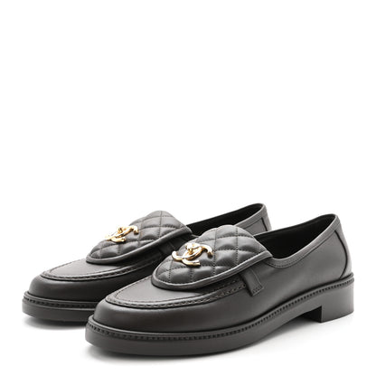 Chanel Lambskin Quilted CC Turnlock Loafers 39.5 Dark Brown 4 of 9