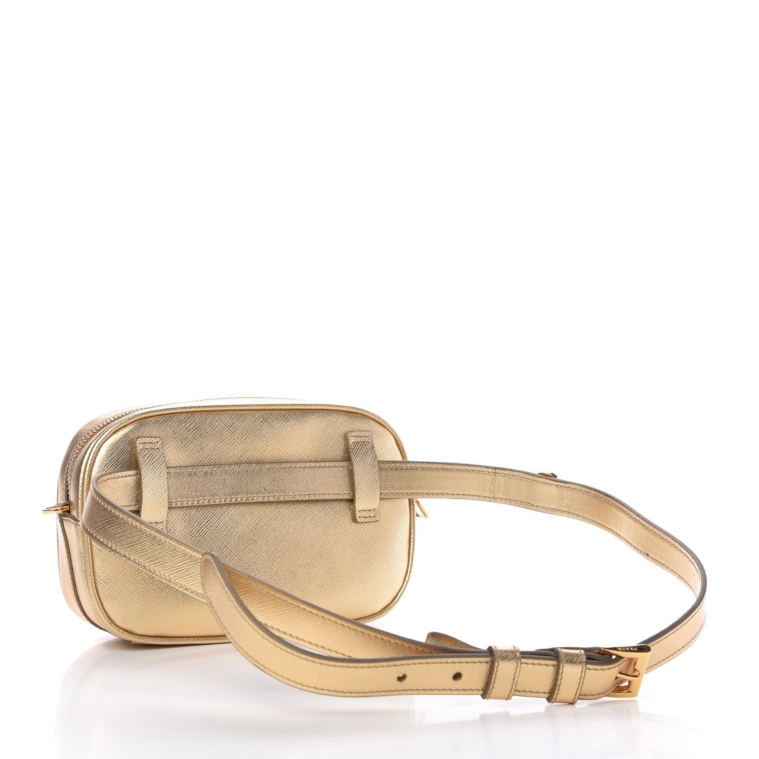 Prada Metallic Saffiano Belt Bag Gold 3 of 10
