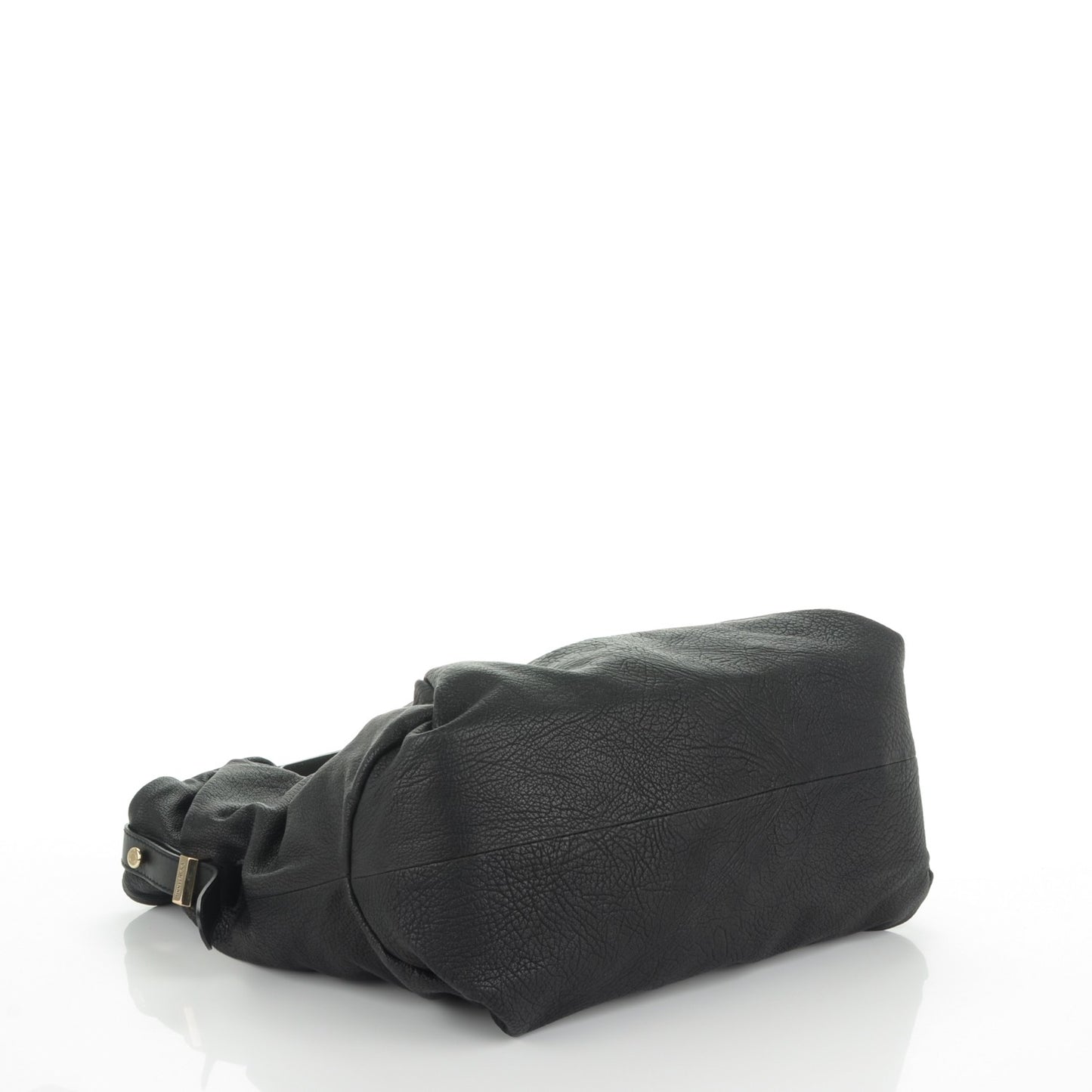 Grained Calfskin Studded Sylvia Hobo Black