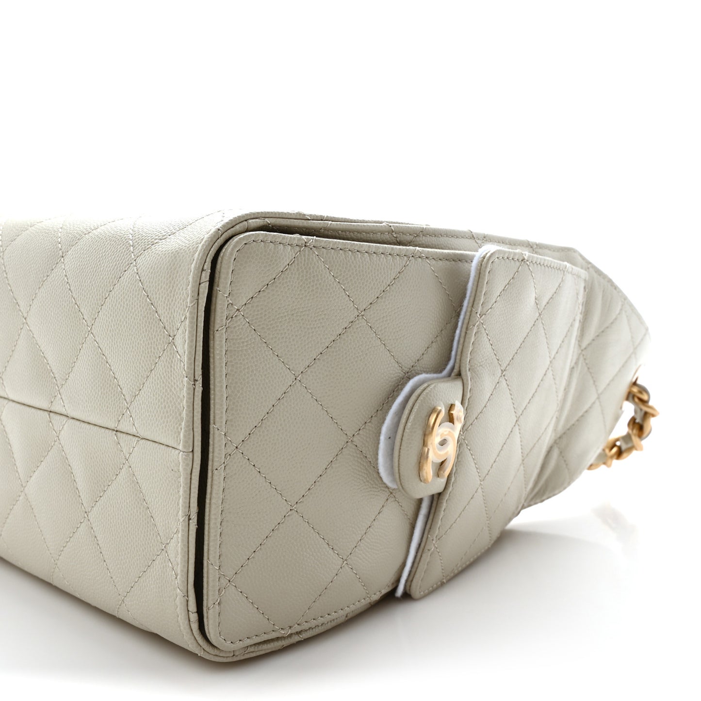 Caviar Quilted Small Chanel 25 Handbag Light Grey