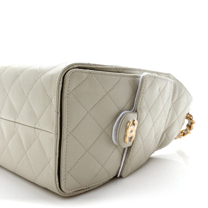 Chanel Caviar Quilted Small Chanel 25 Handbag Light Grey 10 of 11