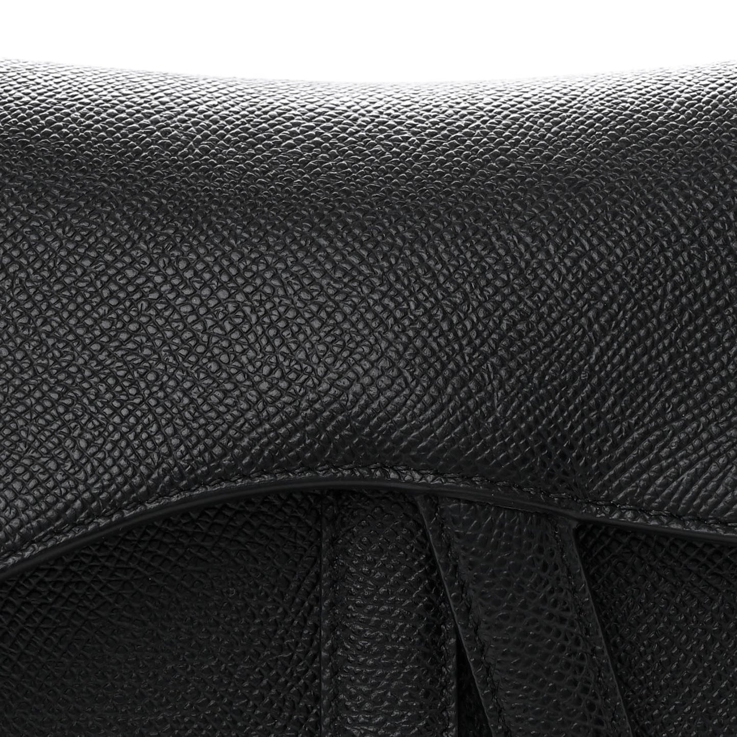 Grained Calfskin Saddle Bag Black