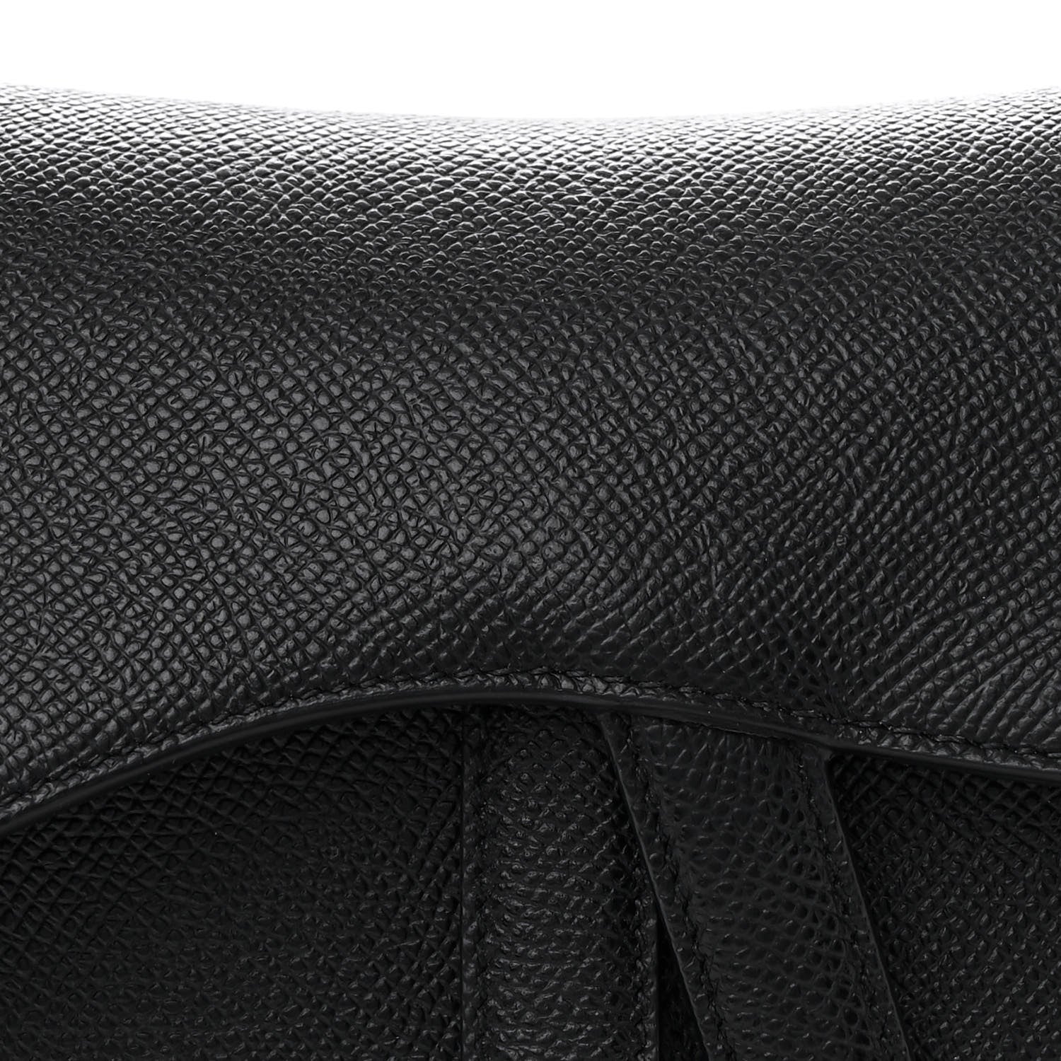 Christian Dior Grained Calfskin Saddle Bag Black 9 of 10