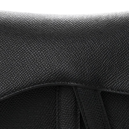 Christian Dior Grained Calfskin Saddle Bag Black 9 of 10