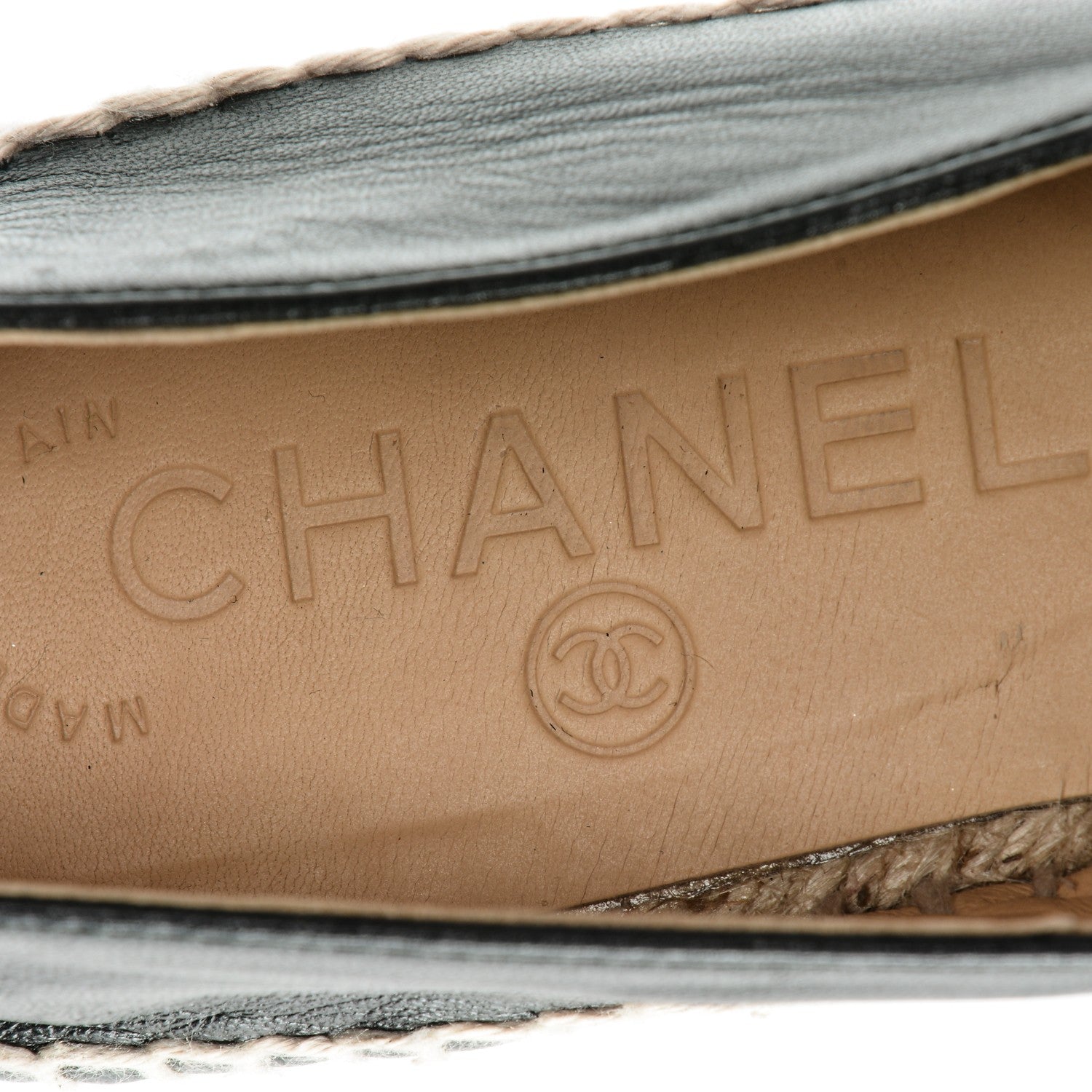Chanel Lambskin CC Espadrilles 37 Black 9 of 9