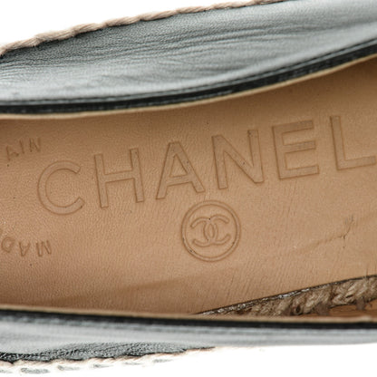 Chanel Lambskin CC Espadrilles 37 Black 9 of 9