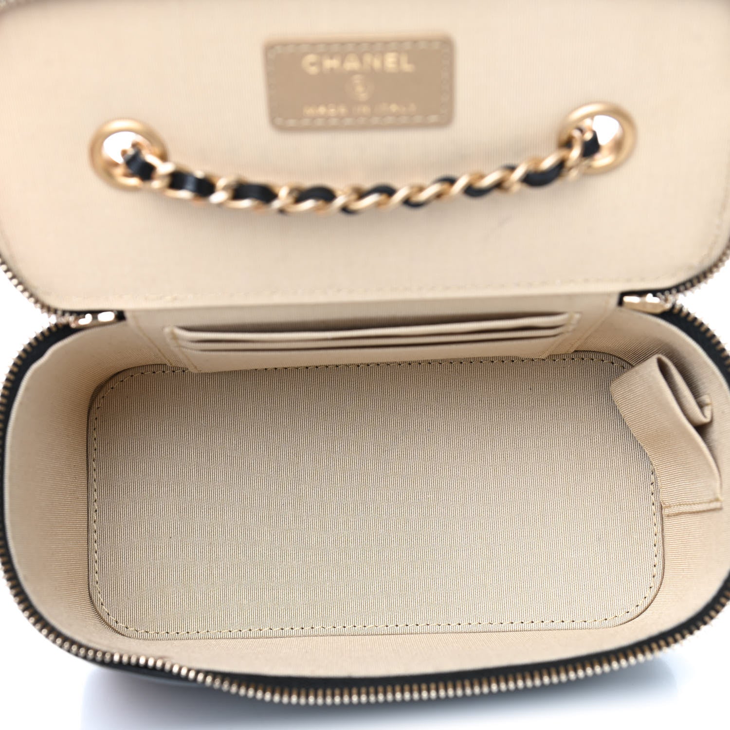 Chanel Lambskin Quilted Pearl Crush Small Vanity Case With Chain Black 4 of 4
