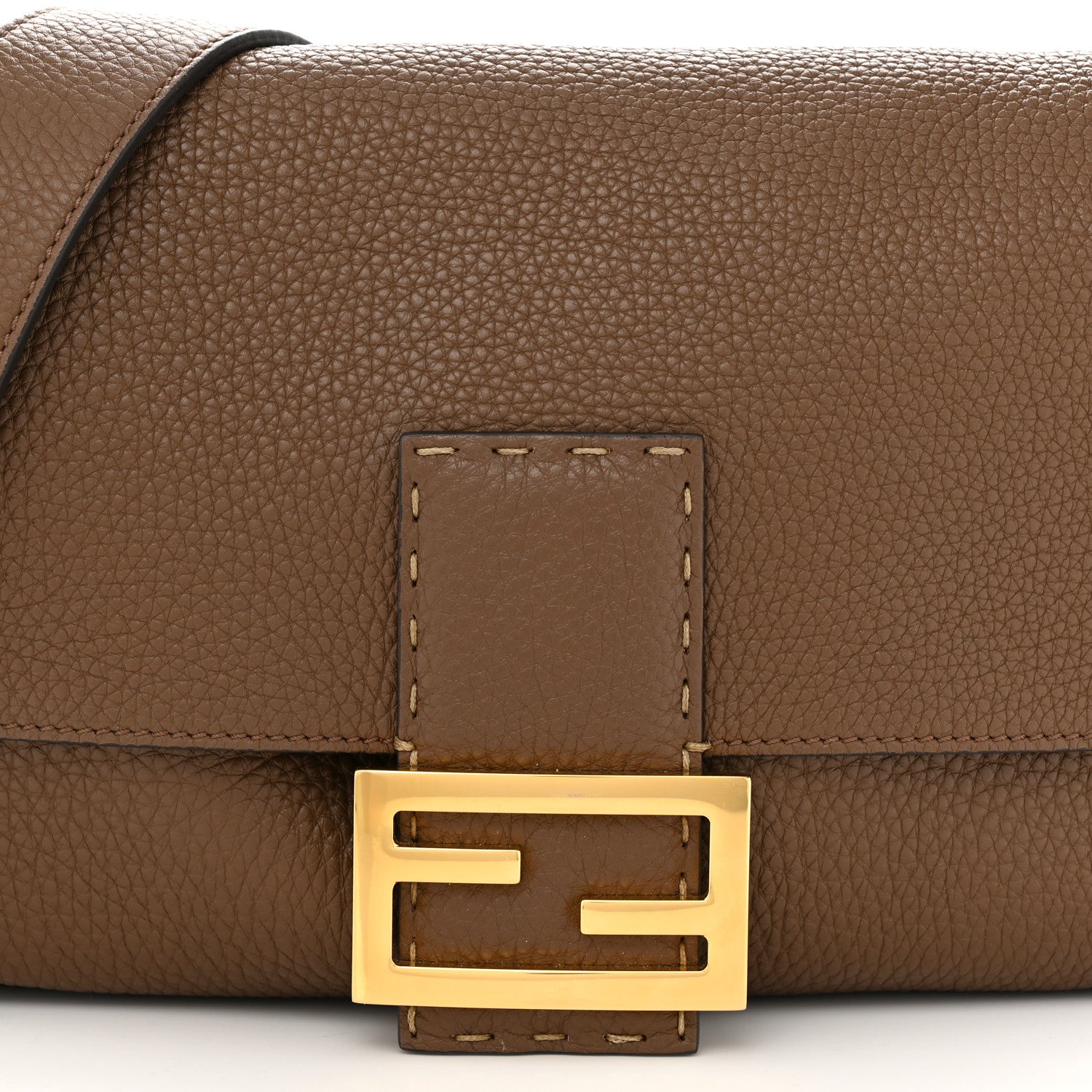 Fendi Cuoio Romano Selleria Large Baguette Fango Papavero 8 of 11