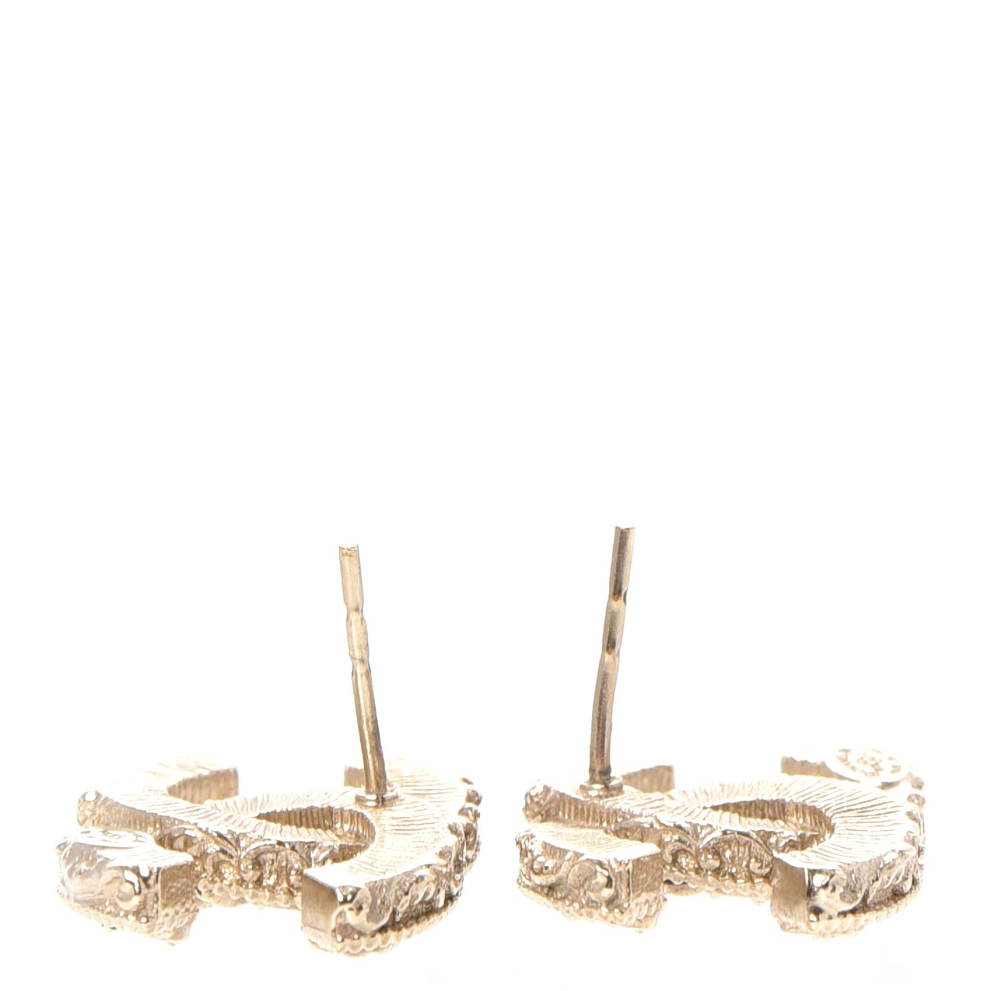 Enamel CC Baroque Earrings Black Gold