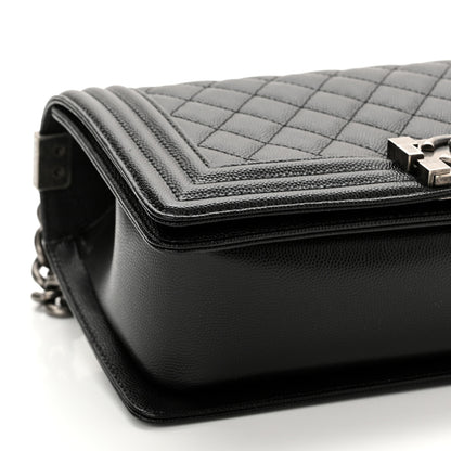 Chanel Caviar Quilted Medium Boy Flap Black 9 of 12