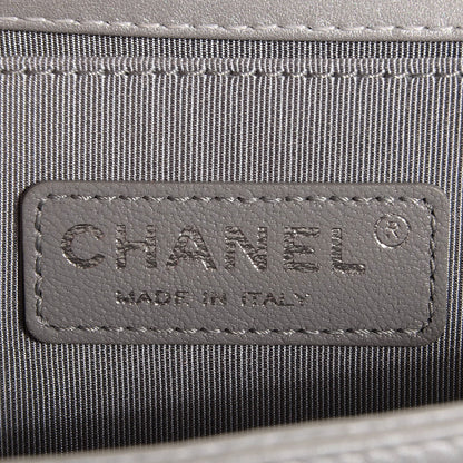 Chanel Metallic Calfskin Quilted Medium Boy Flap Silver 7 of 9