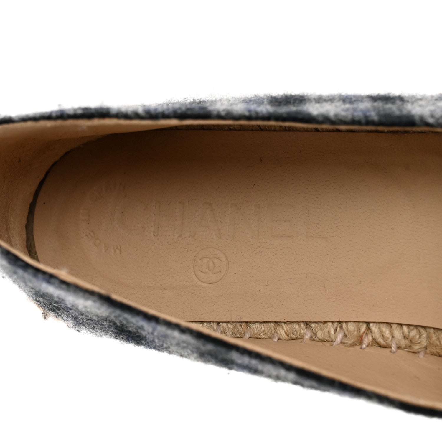Chanel Flannel CC Espadrilles 38 Dark Grey Black 7 of 9