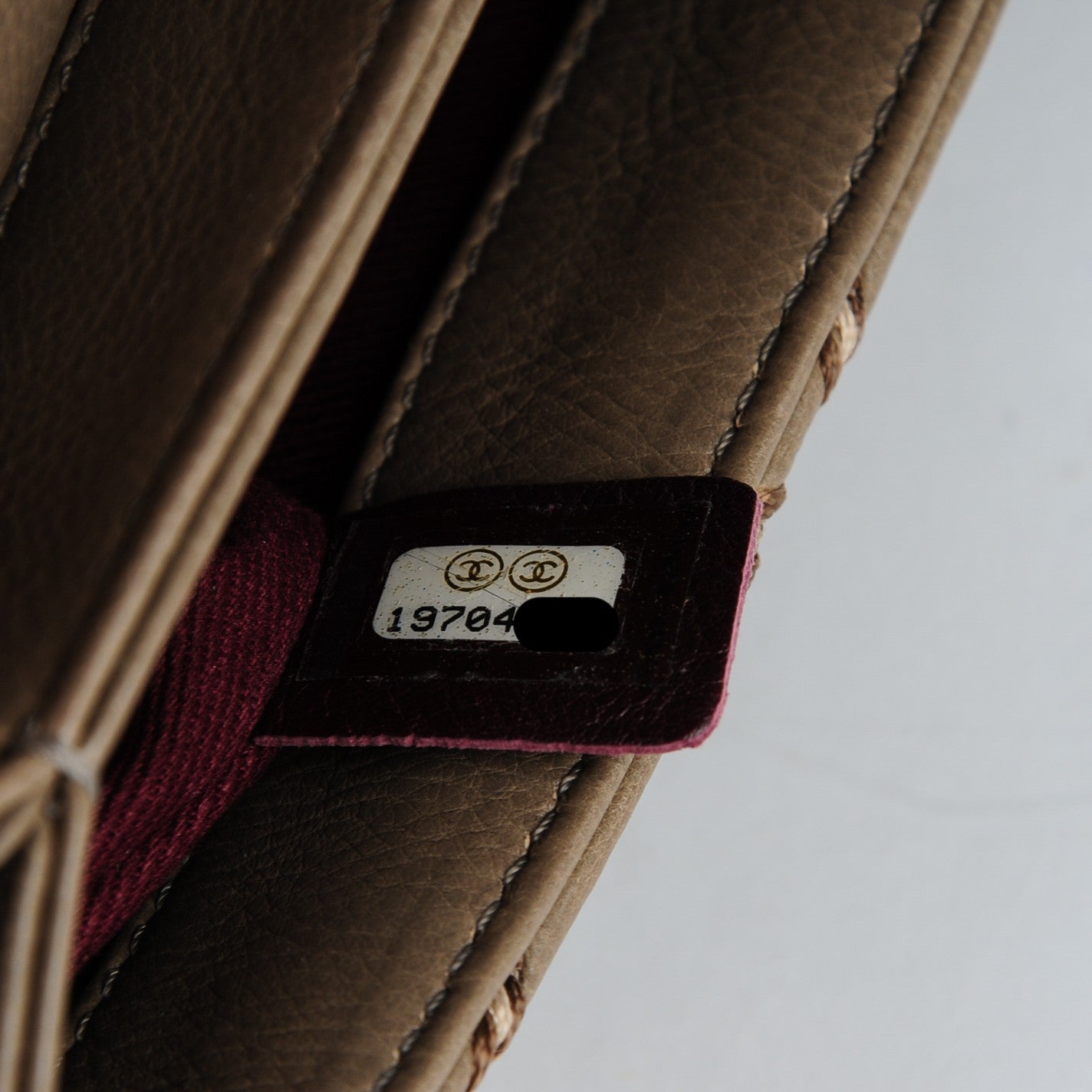 Calfskin Double Stitched Medium Flap Grey
