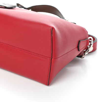 Fendi Vitello Dolce Bi-Color FF 1974 Embossed Medium By The Way Boston Bag Fragola Maya Black 9 of 9