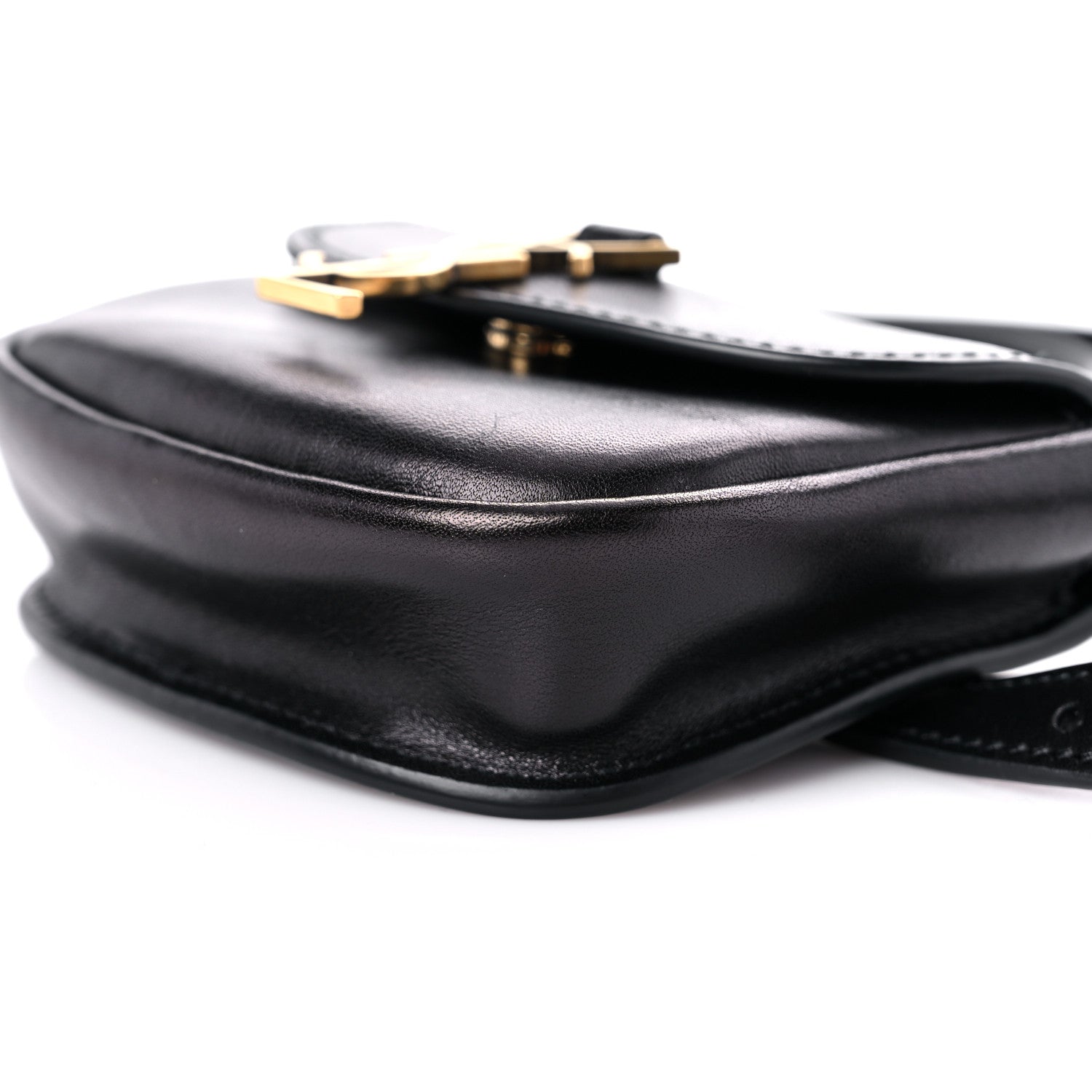 Saint Laurent Smooth Calfskin Mini Classic Monogram Kaia Belt Black 8 of 15