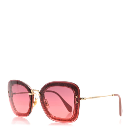 Miu Miu Acetate Glitter Cat Eye Sunglasses SMU02T Pink 1 of 7