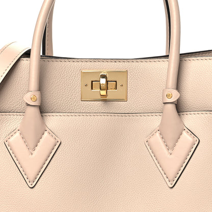 Louis Vuitton Calfskin Monogram On My Side MM Greige 7 of 9